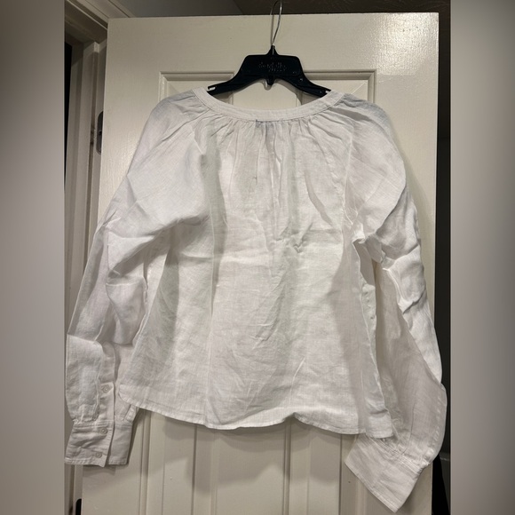 NWT J Crew Cabana Top Linen Shirt Breathable Date Vacation  CI542 White Small - Picture 7 of 11